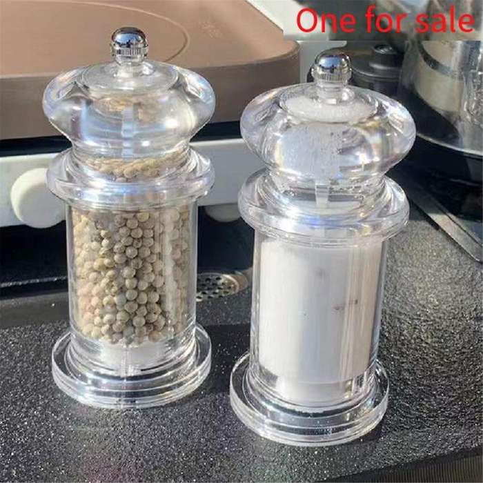 Clear Acrylic Grinder Chili Cumin Pepper Grinder Includes Precision Mechanism and Premium Quality Se
