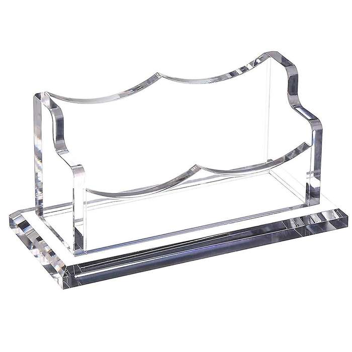 Clear Horizontal Business Card Holder Stand for Desk, Acrylic Desktop Display Name Cards Holders Org