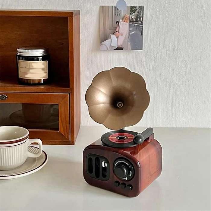 Clockwork Music Box,phonograph Vintage Retro Classical Gramophone Musical Box,table Desk Decoration