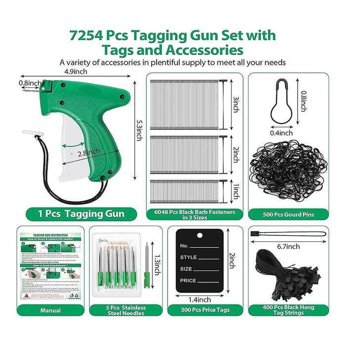 Clothes Taggergun Set Includes All Accessories for Making Tags for Normal and Expensive Fabrics