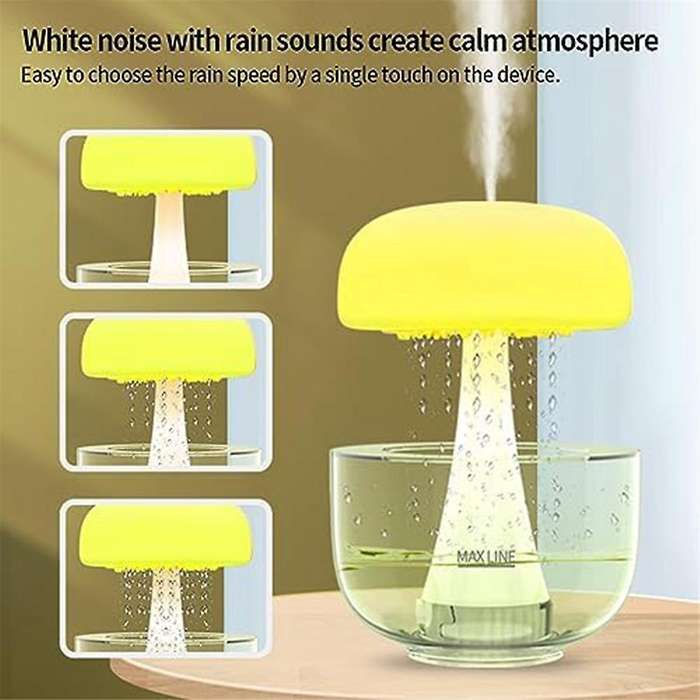 Cloud Rain Humidifier Water Drip ,cloud Rain Aromatherapy Essential Oil Diffuser with 7 Colors Led L