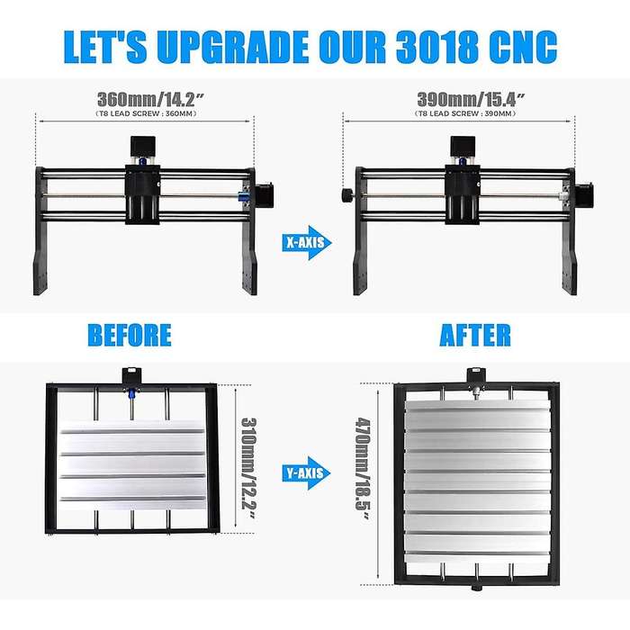 CNC 3018Pro Extension Kit Upgrade Kit 3018Pro to 3040 Compatible with 3018Pro CNC Engraving Milling