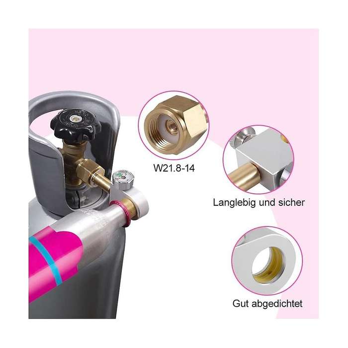 Co2 Refill Adapter Fit for Duo, Art,terra Quick Connect Co2 Cylinder with 3000psi Pressure Gauge for