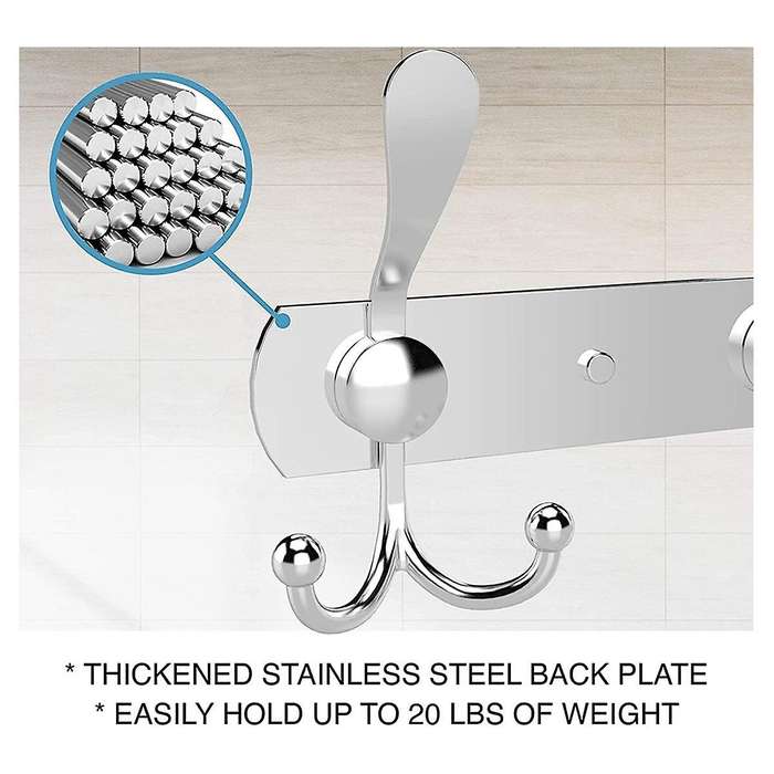 Coat Racks for Wall - Stainless Steel Coat Hooks (2 Pack) - Heavy Duty Coat Hooks Wall Mounted - Wal