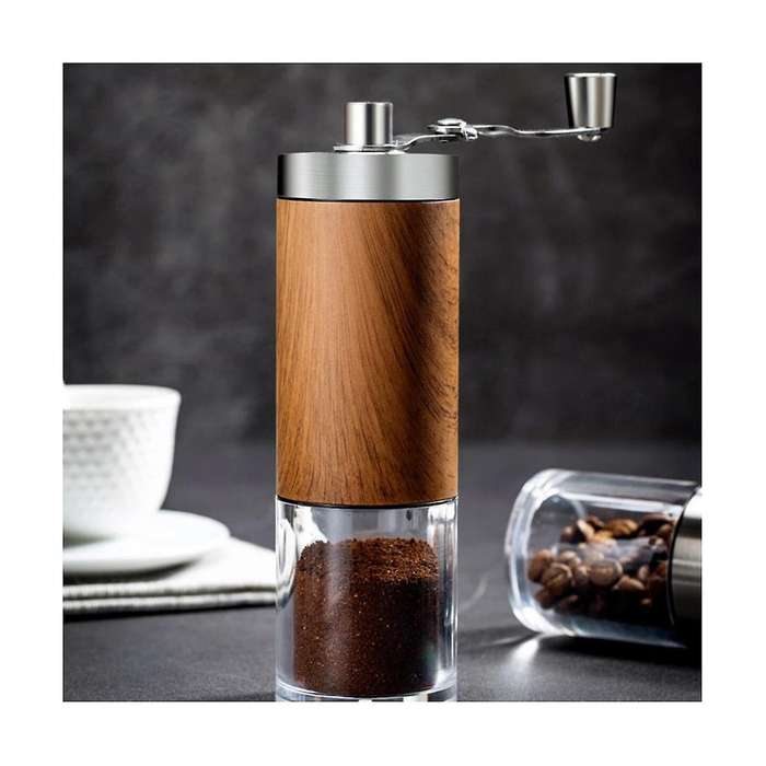 Coffee Bean Grinder Portable Wood Grain Stainless Steel Crank Hand Hand Coffee Grinder Kitchen Tool