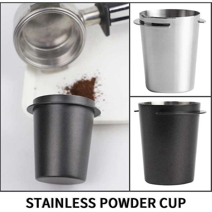 Coffee Dosing Cup, Stainless Steel Dosing Cup Powder Feeder Cup Part Espresso Coffee Machine Accesso