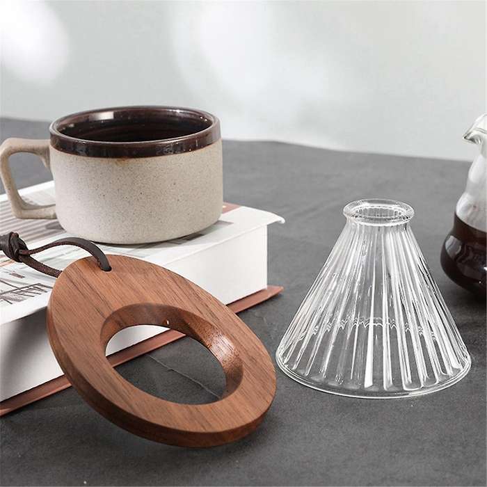 Coffee Filter Paper Wooden Tray Hand-Poured Simple Filter Cup Funnel Cup Tray Coffee Filter Paper Fi