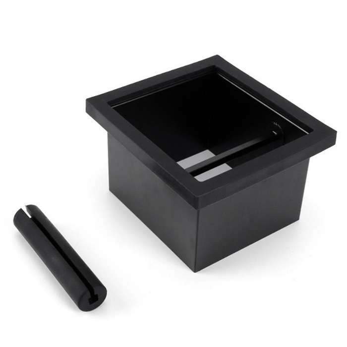 Coffee Grounds Box Desktop Embedded Hollow Bottomless Grounds Box Square Stainless Steel Coffee Knoc