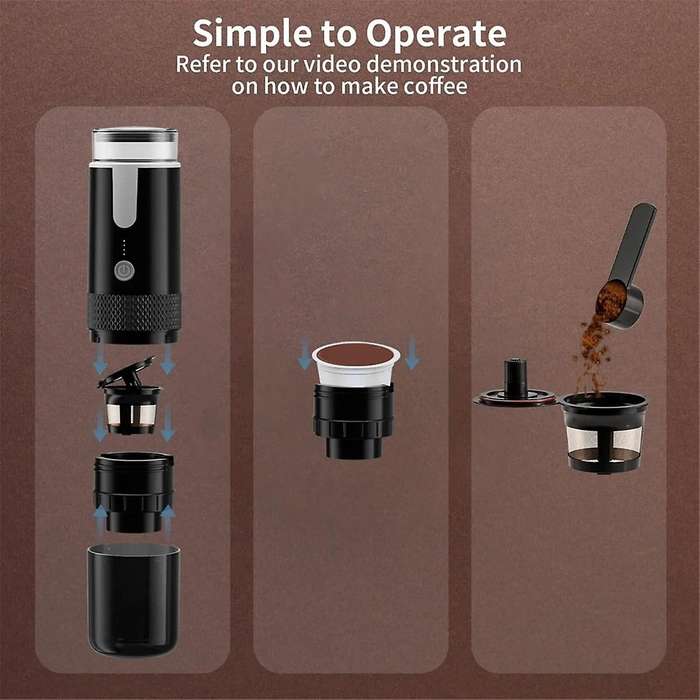 Coffee Maker Electric Capsule Ground Coffee Brewer Portable Coffee Machine Fit Coffee Powder and Cof