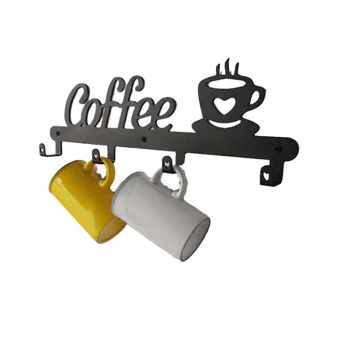 Coffee Mug Holder (4 Hooks),kitchen Or Coffee Bar Decor Sign,for Coffee Mug Hangers Display and Org