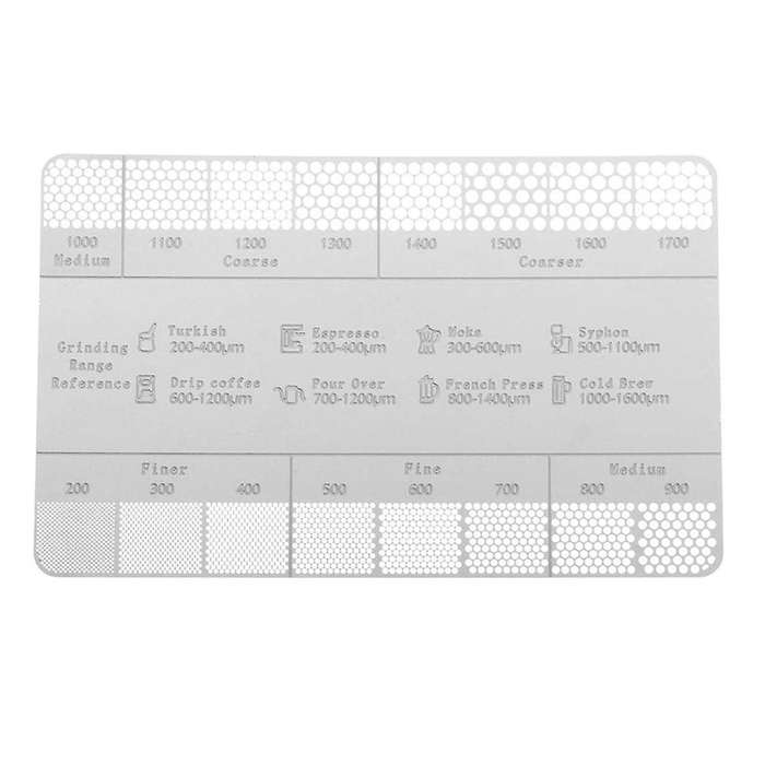 Coffee Powder Grinding Thickness Reference Comparison Card Grinder Grinding Powder Thickness Compari