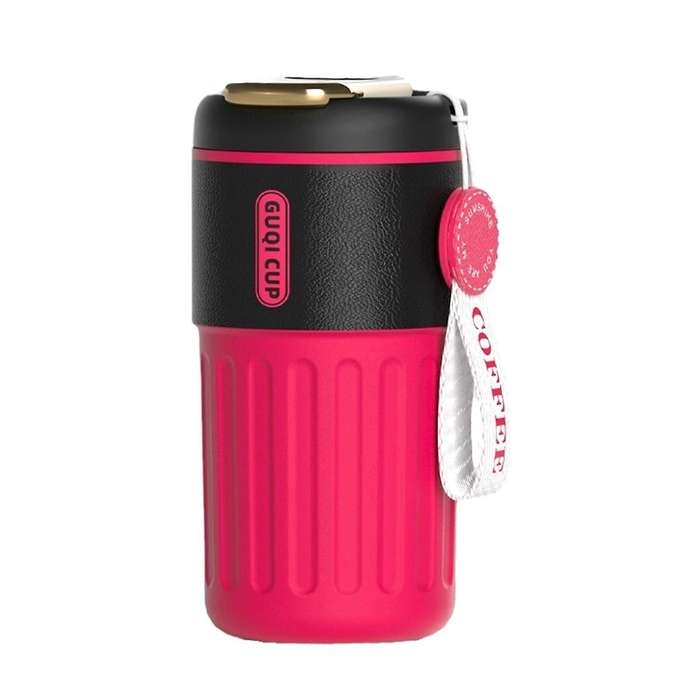 Coffee with Temperature Display, Portable Reusable Stainless Steel Coffee Cup, Leak-proof Lid, Easy