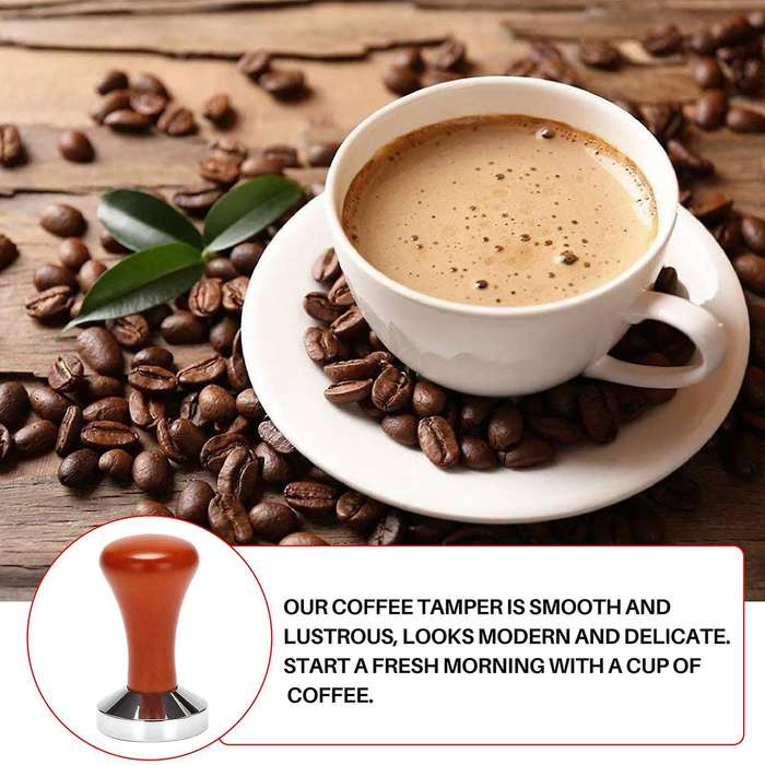 Coffee Tamper Wooden Handle Barista Espresso Machine Grinder 51mm for Coffee and Espresso Powder Ha