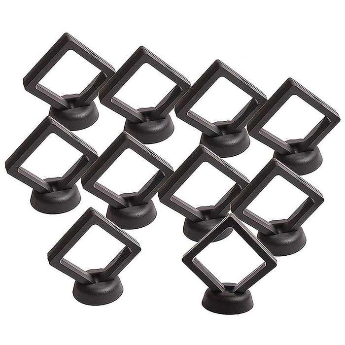 Coin Display Box - 20 3D Floating Frame Display Holder with Stands for , AA Medallions, Jewelry, Bl