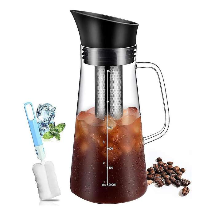 Cold Brew Coffee Maker, Iced Coffee Maker Machine, Cold Brew Tea Pitcher Durable Glass and Airtight