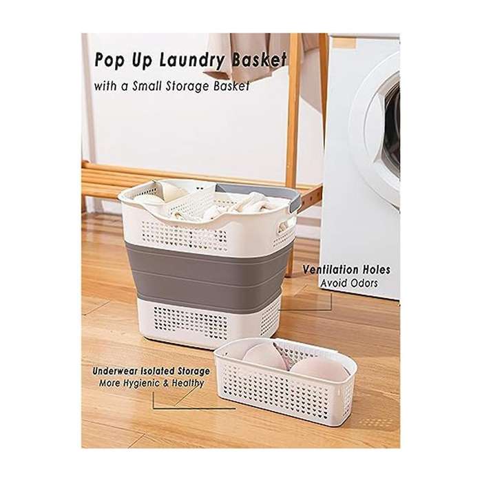 Collapsible Laundry Basket, Foldable Laundry Basket Pp with Handles,pop-up Storage Container/hamper