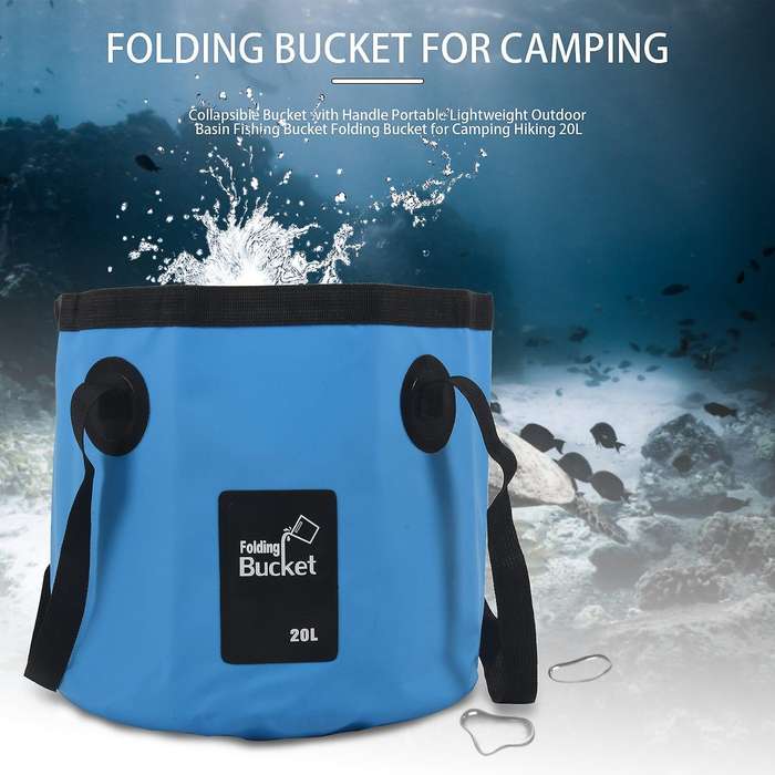 Collapsible Bucket with Handle Portable Outdoor Basin Fishing Bucket Folding Bucket for Camping Hiki