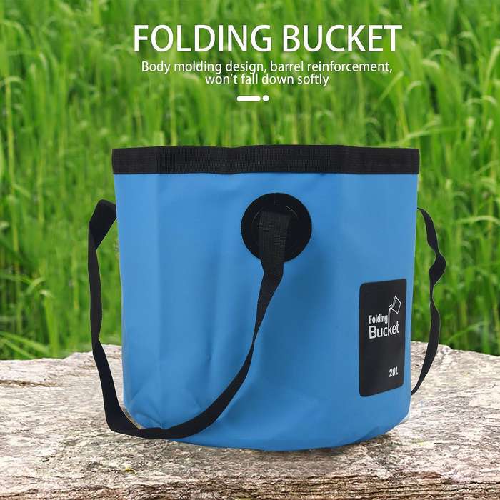 Collapsible Bucket with Handle Portable Outdoor Basin Fishing Bucket Folding Bucket for Camping Hiki