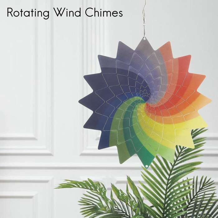 Color Stainless Steel Wind - 3d Indoor Outdoor Garden Decoration Ornament -a