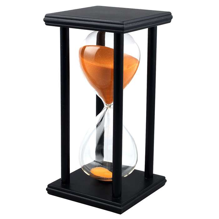 Colors! 60min Wooden Sand Sandglass Hourglass Timer Clock Decor Unique Gift Type:60min Black Orange