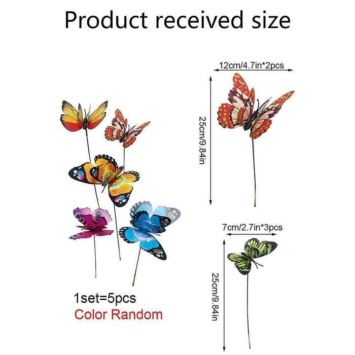 Colorful Butterflies, Outdoor Decoration. Yard Plants Lawn Flower Pot Butterfly Decoration