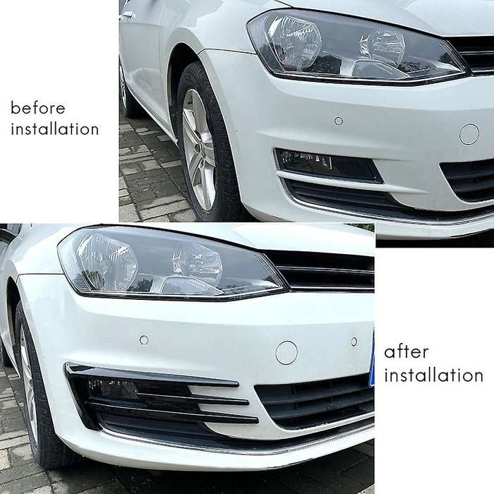 Compatible Golf 7 MK7 2013-2017 Gloss Black Car Bumper Fog Light Grille Trim
