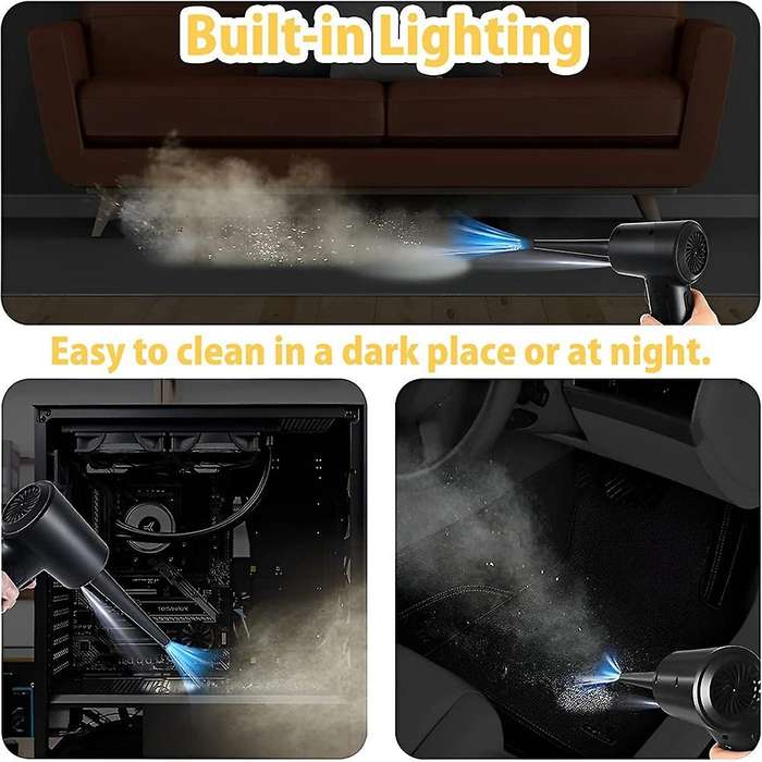 Compressed Air Duster,electric Air Duster and Vacuum 2 In 1, 3 Speeds 51000 Rpm Cordless Air Blower