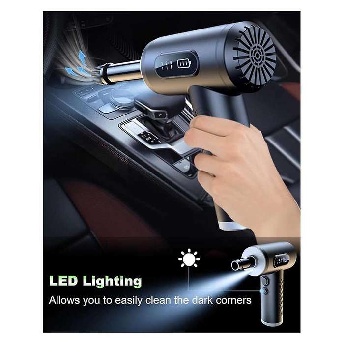 Compressed Air Blower with Hd Display, Rechargeable and Portable Cleaning Kit for Computer, Laptop,