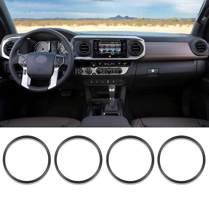 Conditioning A/c Outer Vent Rings Trim Decoration Cover Interior Accessories for 2016-2021 (black)
