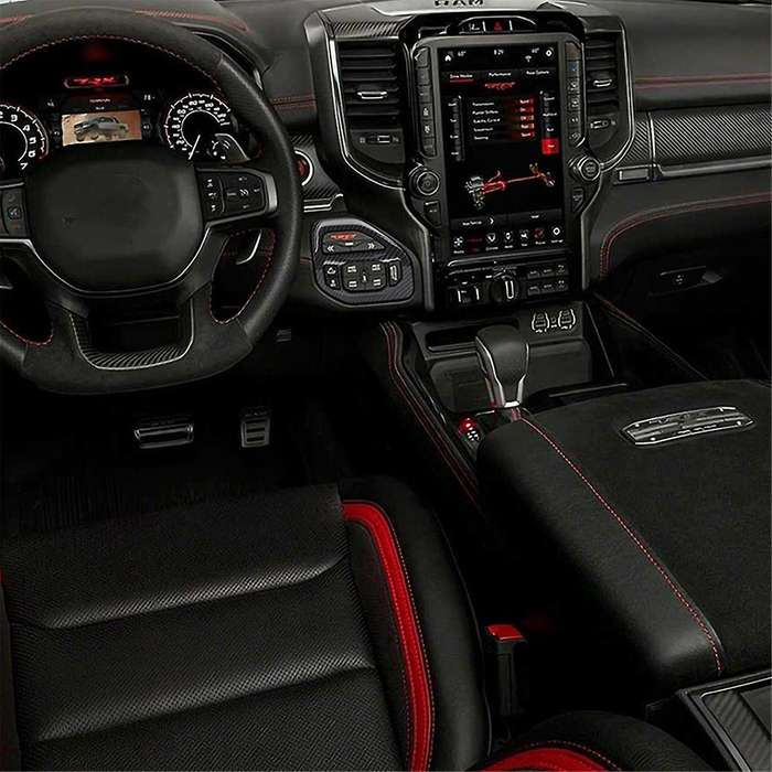 Console 4WD Drive Mode Switch Cover Trim for Ram 1500 2019-2024 Interior Accessories ABS Carbon Fib