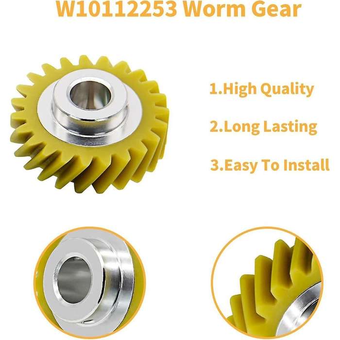 W10112253 Mixer Worm Gear & W10380496 Carbon Brushes Replace Part for & Mixer Number 4162897