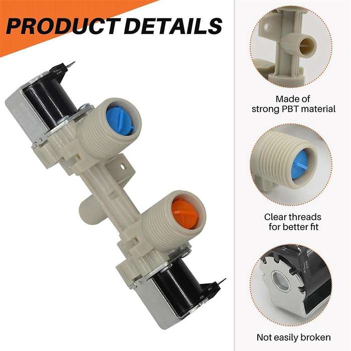 W10906602 Washer/Dryer Water Inlet Valve for Washer Replace W10869511 W11176412 4460930 AP6036153