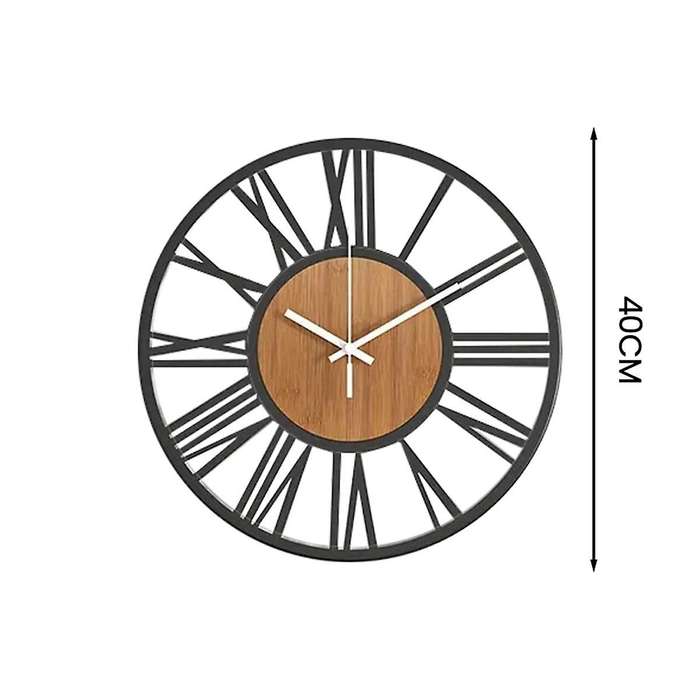 Wall Clock for Living Room Decor 16 Inches Silent Non Ticking Wood Clocks for Dining Room,Bedroom Cl