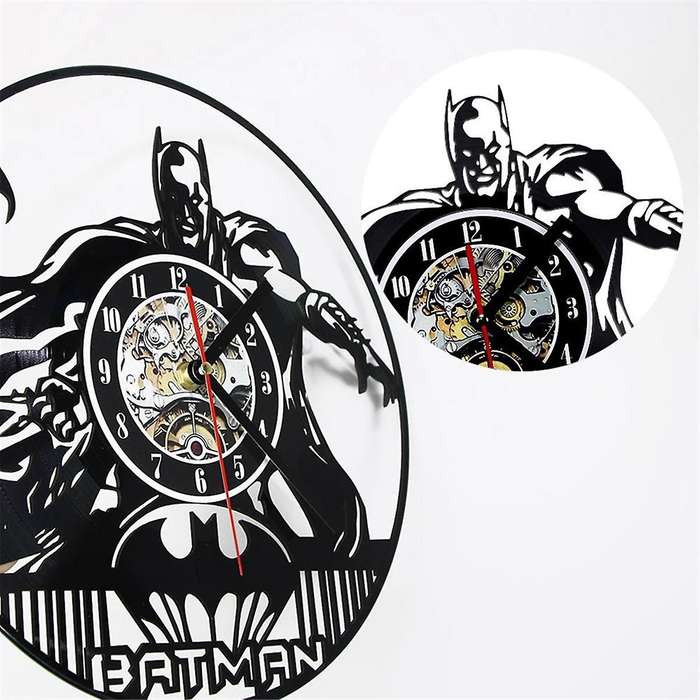 Wall Clock Bat Bedroom Wall Decor Gift Record Wall Clock Skeleton Clock