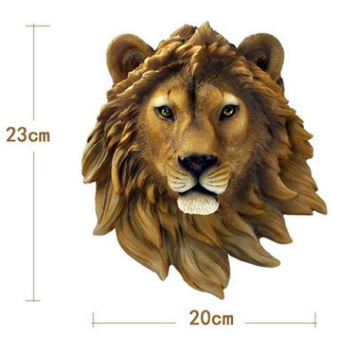 Wall Decoration Bar Wine Cellar Lion Head Simulation Sculpture Decor Resin Craft Head Wall Statue