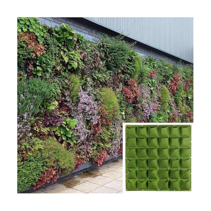 Wall Hanging Pockets Planting Bags Flower Pot Waterproof Grow Bag Garden Planter Vertical Suculenta