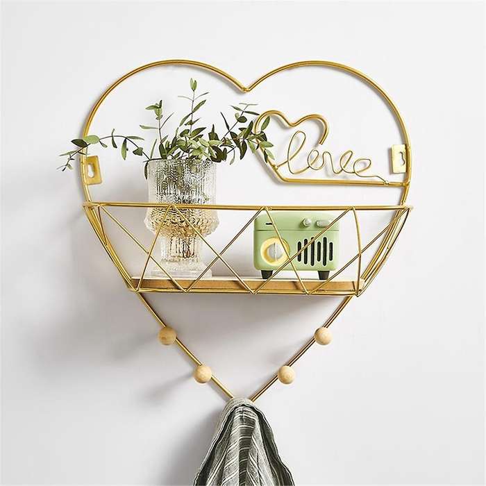 Wall Hanging Hook Mount Display Stand Holder Aesthetics Home Decoration Multifunctional Heart Shaped