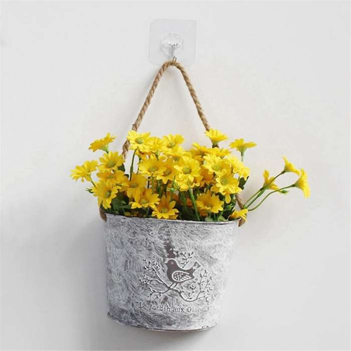 Wall Hanging Planter Plant Pot Flower Basket Garden Succulent Container Metal Iron Flower Holder Ho