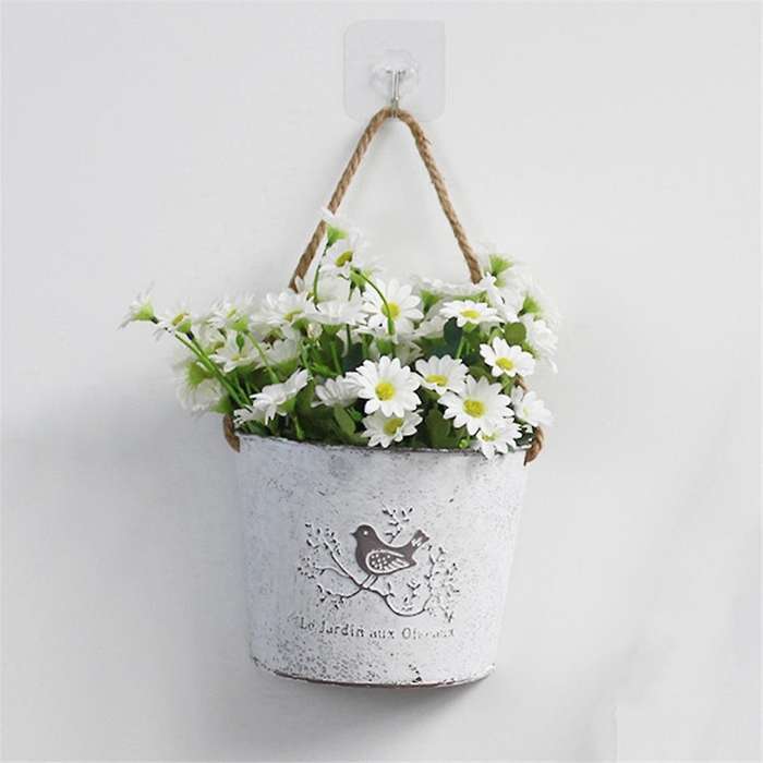 Wall Hanging Planter Plant Pot Flower Basket Garden Succulent Container Metal Iron Flower Holder Ho