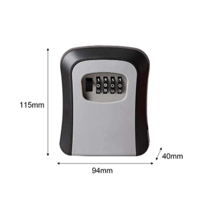Wall Mount Key Lock Box 4 Digit Password Code Security Lock Office Key Safe Secret Storage Box Orga
