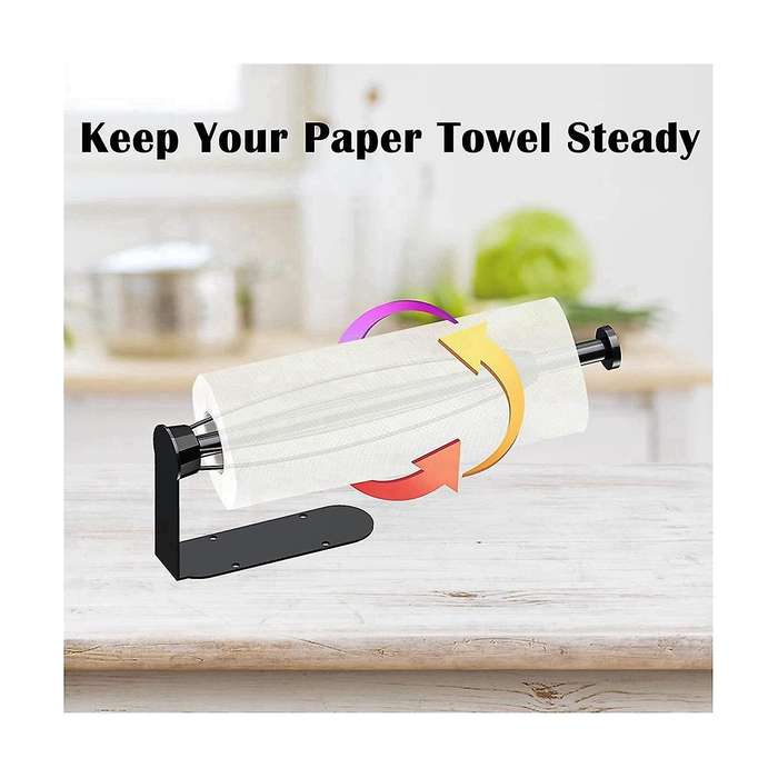 Wall Mount with Damping Under Counter Paper Towel Shelf with Self-adhesive and Screw for Kitchen Ba