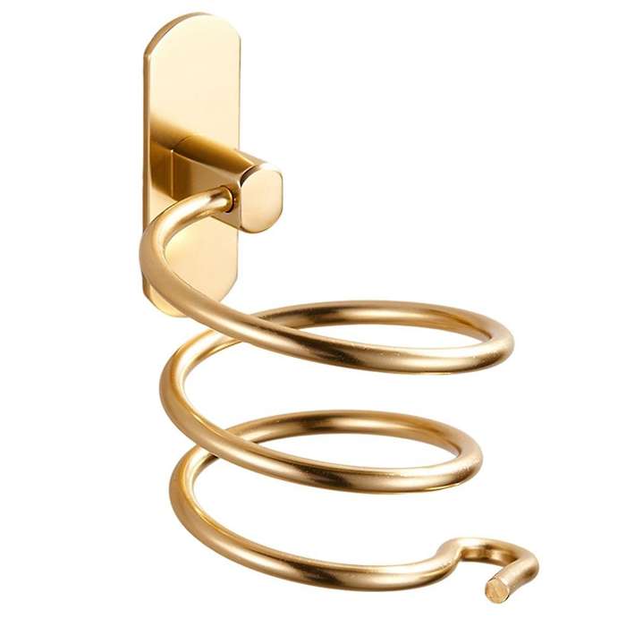 Wall Mounted Hair Dryer Holder Spiral Hair Care Tools Hanging Rack Organizer for Blow Dryer Storage