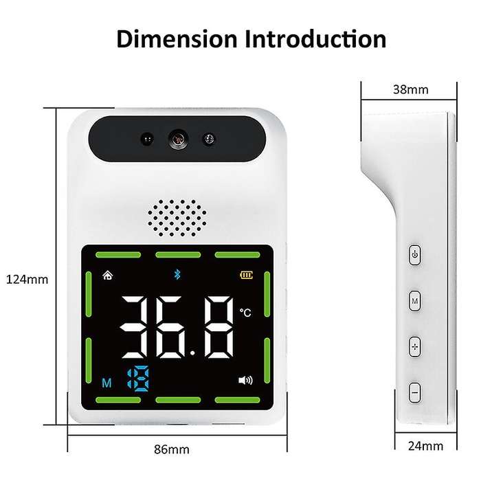 Wall-Mounted Thermometer with Access Control , K88 Automatic Temperature Measurement, with Alarm, fo