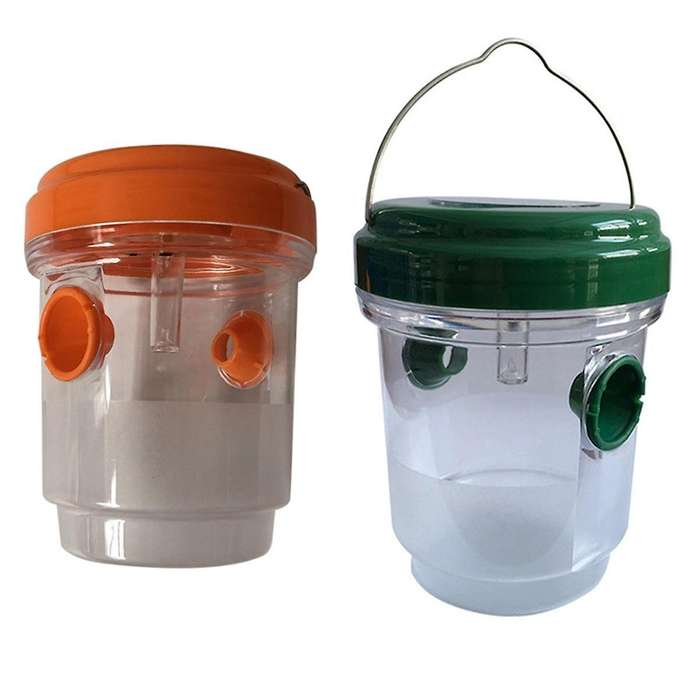 Wasp Trap - Hanging Design, Solar LED Light to Capture Flying Insects Insect Trap to