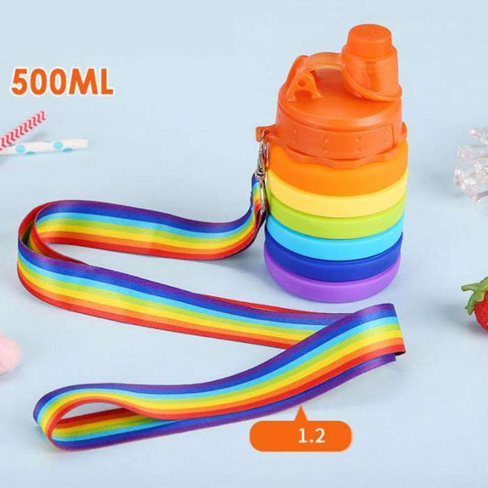 Water Bottle for Kids, Portable Foldable Silicone Water Bottles, Collapsible Leak Proof Drink Bottle