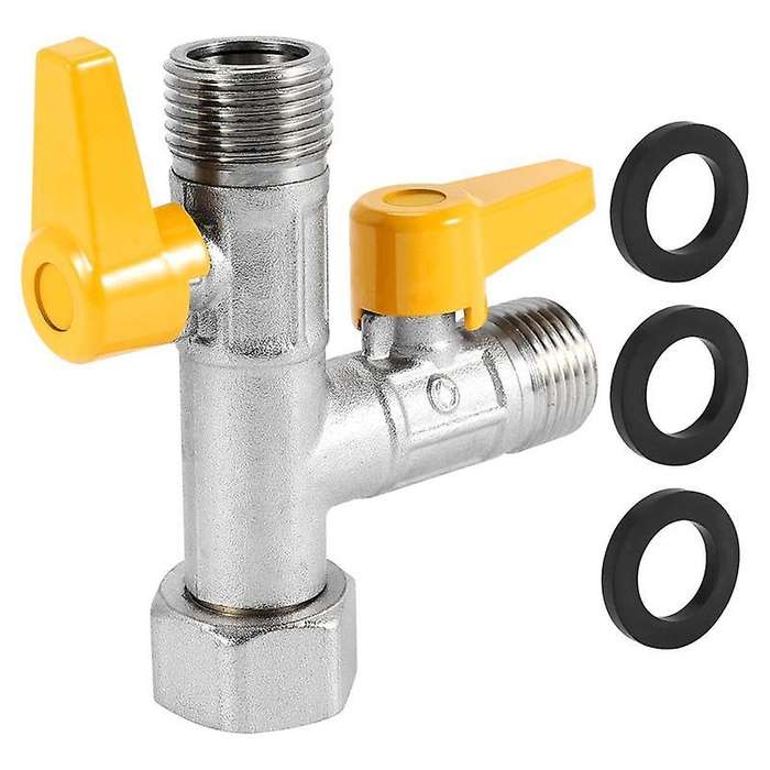Water Diverter 3 Way Shower Diverter Valve T Adapter Shower Head Shut-off Valve for Showerhead And