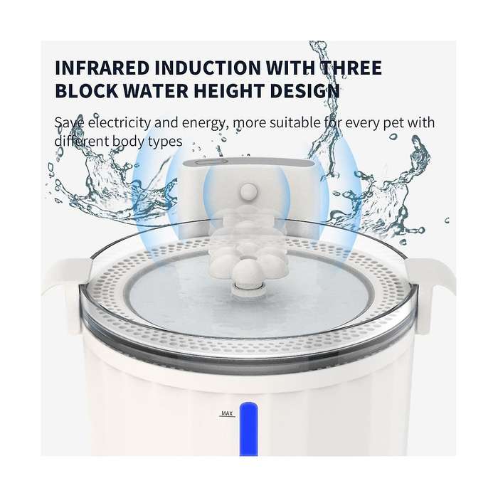 Water Fountain,2l Wireless Motion Sensor Automatic Pet Fountain Cordless Dog Water Dispenser,for
