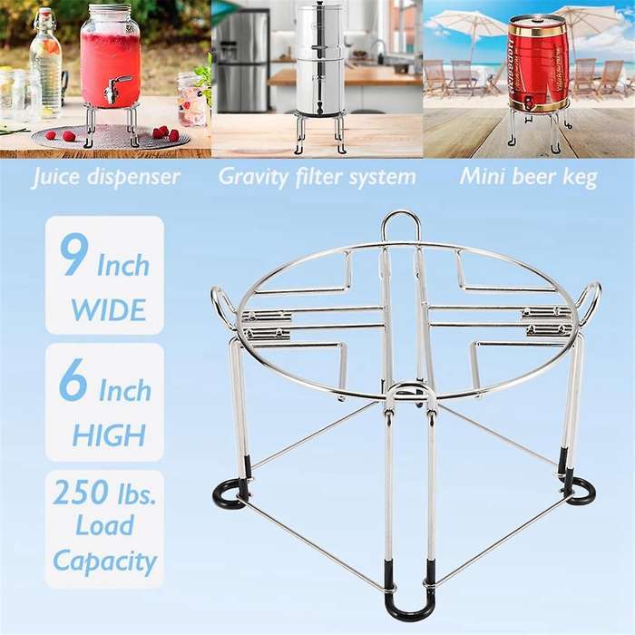 Water Filter Stand, 9inch Diameter Countertop Stand with Hooks, Fit Most Medium Gravity Water Filte