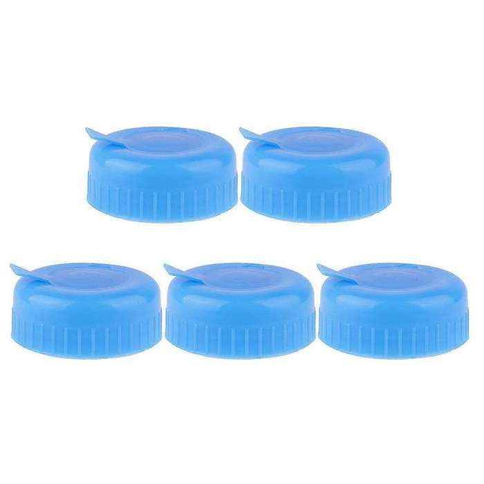 Water Jug Cap 5 Pack Plastic Water Bottle Cap Blue Gallon Drinking Water Bottle Cap Replacement Bot