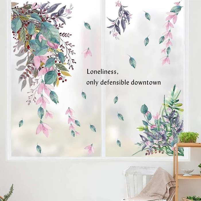 Watercolor Wall Decals Murals Wall Stickers Kids Plant Blossom Flowers Stickers Wall Deco for Bedro